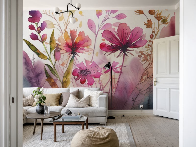 Floral abstract watercolor art